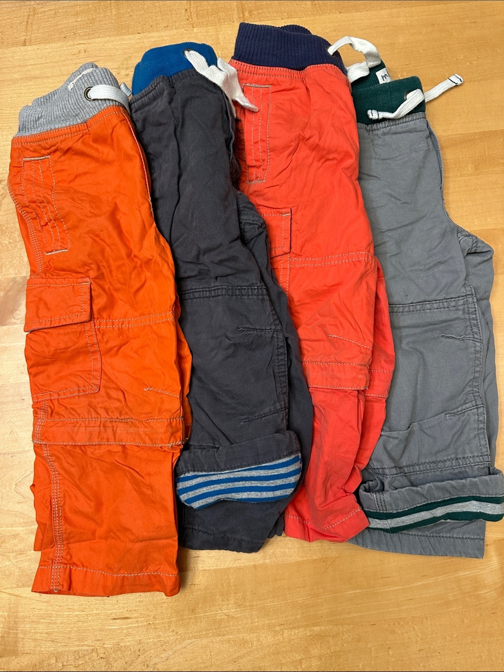 Mini Boden Kids Cargo Joggers in Orange, Gray, Navy